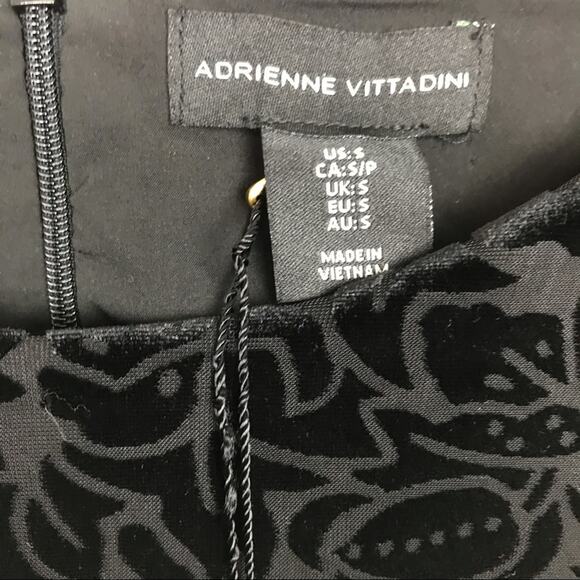 Adrienne Vittadini Bell Sleeve Dress Velvet Floral Brocade Textured Soft Small - Picture 5 of 14